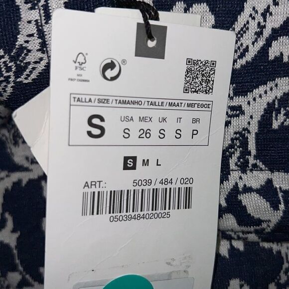 ZARA | Navy | FLORAL JACQUARD DRESS - Picture 10 of 11